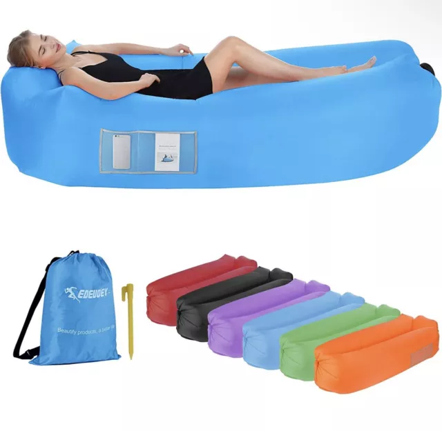 Inflatable Air Lounger Sofa Portable Couch Picnics Camping Chair, Easy Set-Up