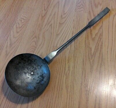 Antique Wrought Iron Dipper Ladle American Blacksmith Country Cooking 19th C
