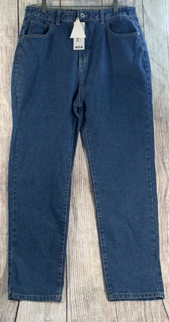 Boohoo Womens Blue Denim Jeans Mom Pants Size 10