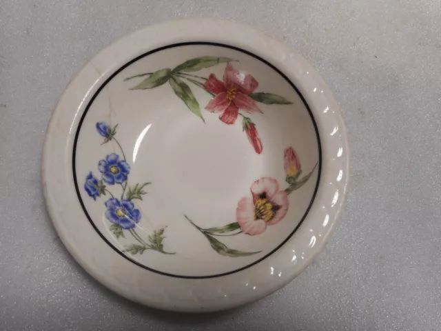 Syracuse Southern Pacific Railroad Prairie Mountain Wildflowers Bowl 6" Cracked