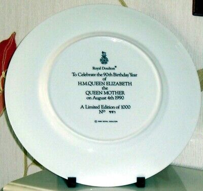 QUEEN ELIZABETH THE Queen Mother 90Th Birthday Plate Royal Doulton Ltd ...