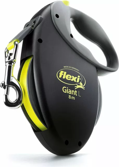 Trixie Flexi Neon Giant Dog Tape Leash Large 8m, Black/ Yellow