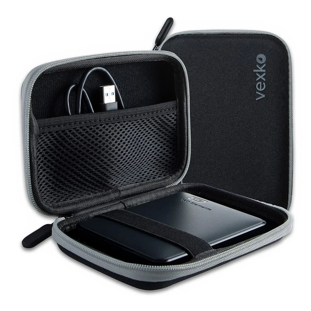 Vexko Hard-Shell Carrying Case Portable External Hard Drive Power Bank Charge...
