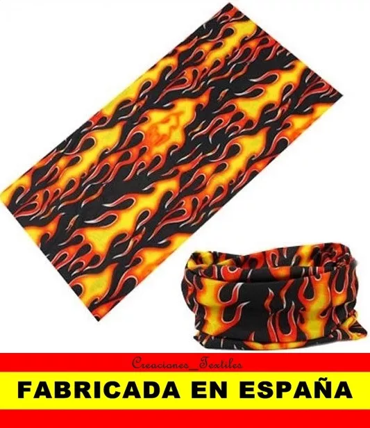 Braga Bandana Mascara Llamas Para Cara Cuello Boca Moto Bici Running Snow Ski