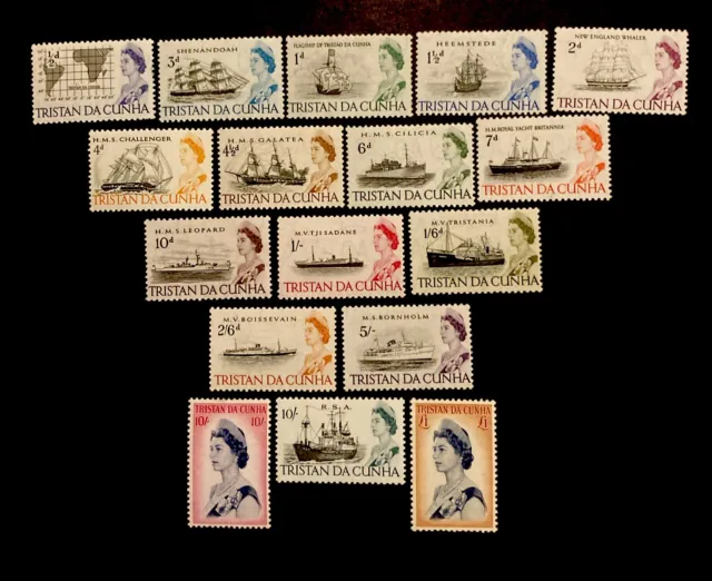 TRISTAN DA CUNHA QEII SG71-84b, 1965-67 complete set, Very Lightly Hinged.