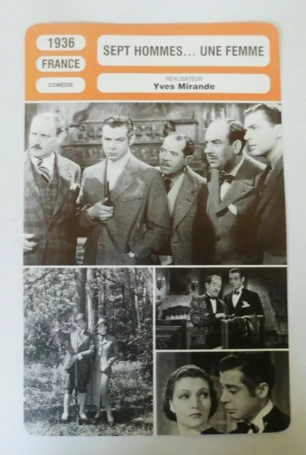 CARTE FICHE CINEMA 1936 SEPT HOMMES... UNE FEMME Véra Korène Jeanne Loury Fernan