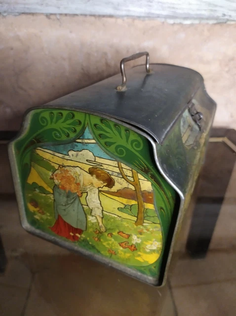 BOITE ANCIENNE TOLE Lithographiée BISCUIT PERNOT art nouveau XIX ème