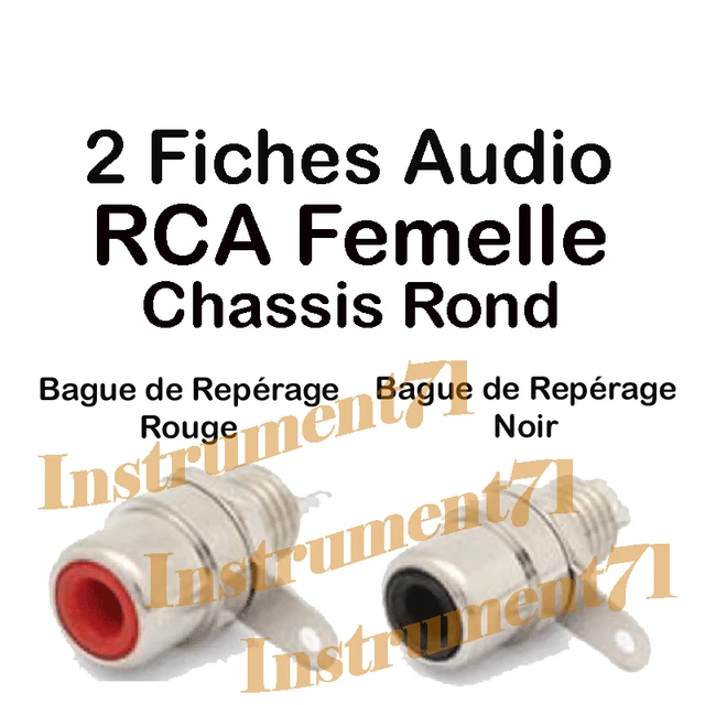 Fiche RCA Femelle Dorée à Souder - Repérage Filet Rouge - Lot De 1 - Neuf