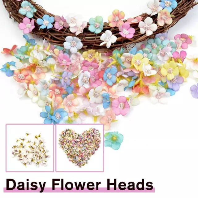 2cm Daisy Artificial Flowers Head Small Silk Multicolor Crown Fake F6 Z3S5 2