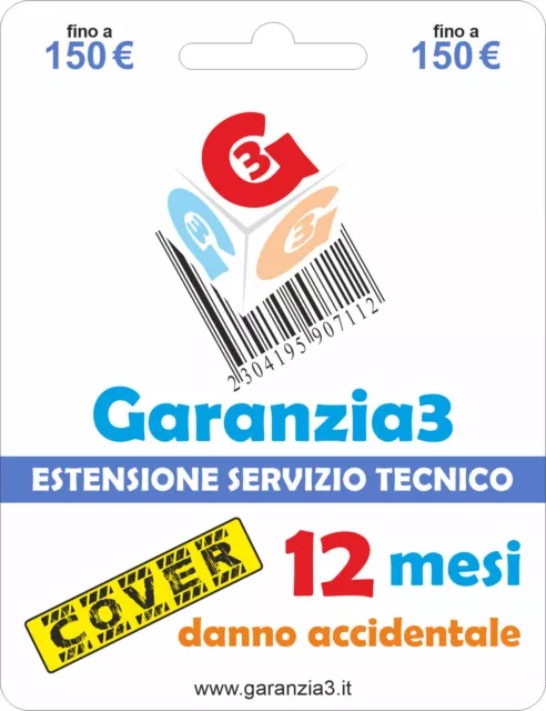 Garanzia 3 Cover 150 - Danno Accidentale TV Fotografia Telefonia fino a 150