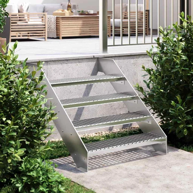Vidaxl Gradino in Griglia 80x24x7 cm Acciaio Zincato