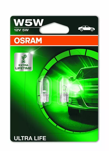 OSRAM ULTRA LONG LIFE BULB W5W 12V 5W 501 W2.1x9.5d TWIN PACK