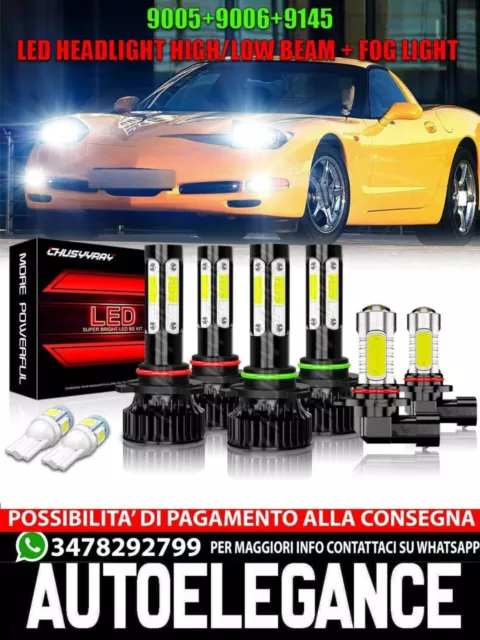 Per Corvette C5 1997-2004 Combo 6X Faro anteriore a LED Lampadine abbaglianti