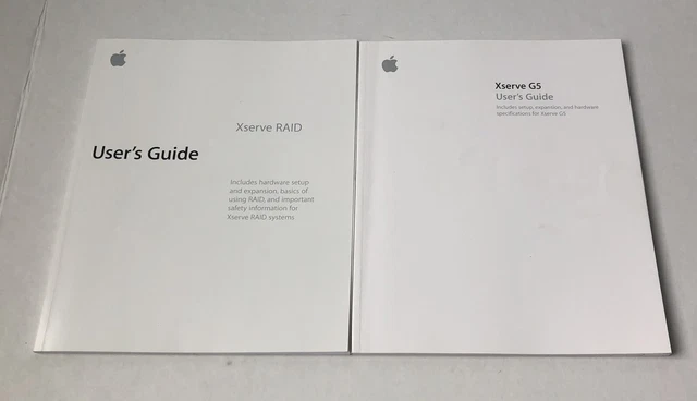 Lot of 2 Rare Vintage Apple Mac Xserve Raid & G5 User Guides
