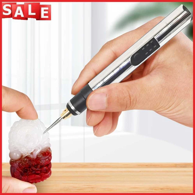 Pluma grabadora eléctrica mini taladro recargable pluma tallada para joyería vidrio madera
