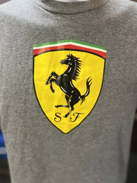 Puma Ferrari SF Big Shield Tee Boys Medium Gray T Shirt Supplier