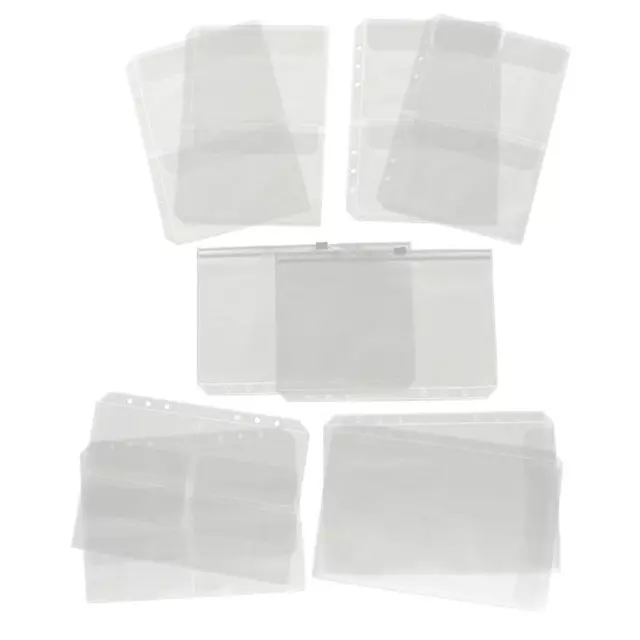 10 Clear Binder Pockets 6 Rings Binder Pages Plastic Protector Sleeves A6 A7