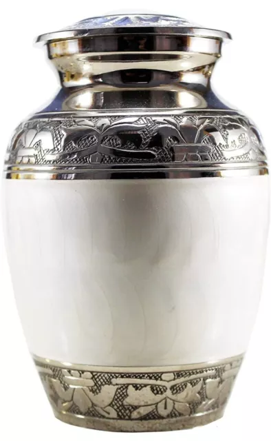 White Urns for Ashes Adult Large Cremation Funeral Human Memorial Burial Remain