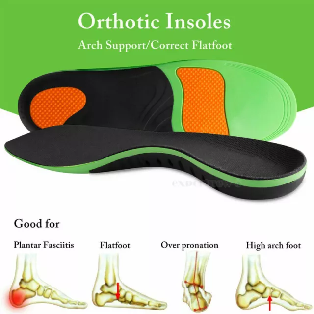 Orthotic Shoe Insoles High Arch Support Inserts Plantar Fasciitis Flat Feet Work