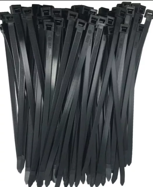 100 USA Made TOUGH TIES 7" inch 50lb Nylon Tie Wraps Wire Cable Zip Ties Black