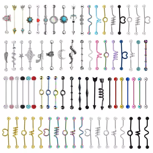 1pc Scaffold Industrial Barbell Earring Tribal Arrow Cartilage Ear Piercing 14G