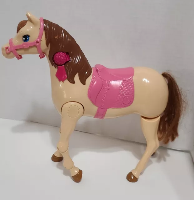 Matel Barbie Saddle 'N Ride Walking Electronic Horse 2014 Missing Reins WORKS