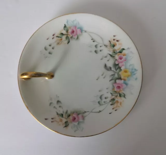 Antique Lemon Plate RS Germany Porcelain Floral Pattern Hand Painted