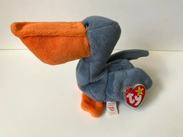 Retired 1996 Ty Beanie Baby SCOOP the Pelican – PVC, TAG ERRORS, MWMT & RARE !!