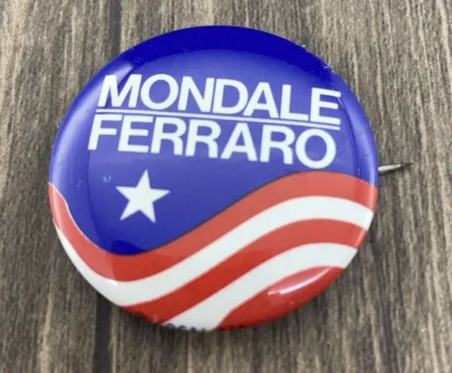 Mondale Ferraro Political Button Pin Blue Star Stripes Small Campaign