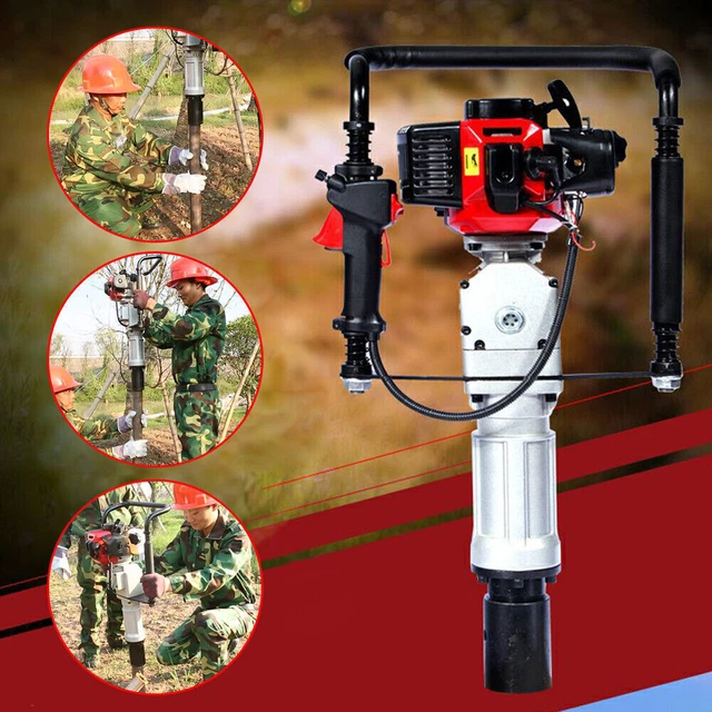 Gas Powered T Post Driver 2.3HP Pile Gasoline Engine Push Fence Farm 52CC