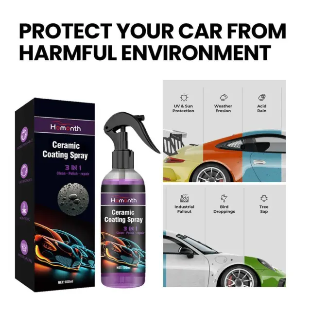 3IN1 HIGH PROTECTION Quick Car Coat Ceramic Coati Spray Hydrophobic 100ML  Q9Q3 EUR 7,38 - PicClick FR