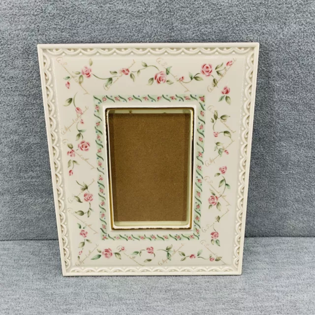 LENOX - VINTAGE Picture Frame Flowers Porcelain MADE IN USA  S