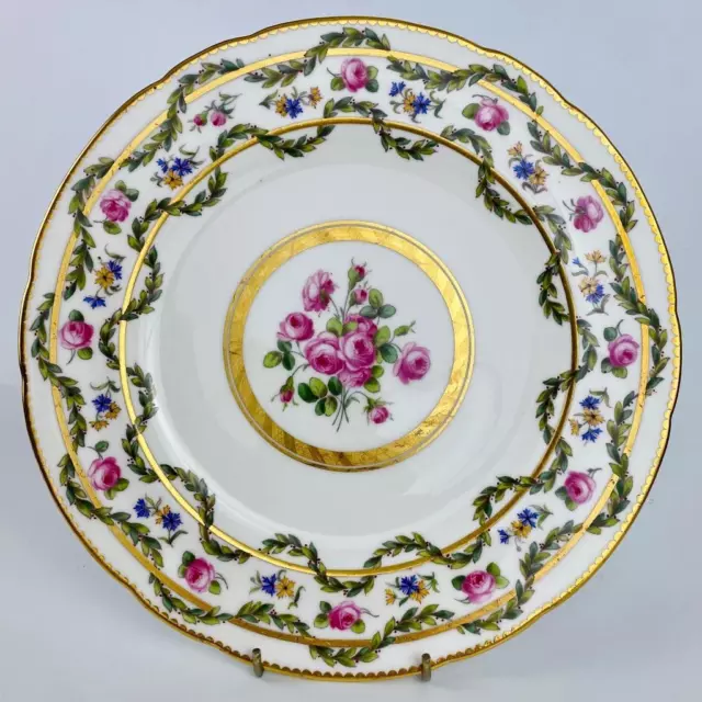 c1870 Antique Plate ~ Mintons ~ G5281 Sevres Style Floral ~ Gold Gilt 19thc 25cm