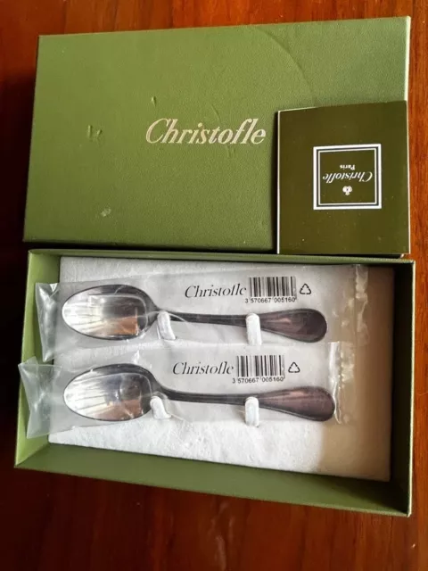 Christofle Malmaison 08 teaspoons set of 2 L 5.3 in New Unused with Box France