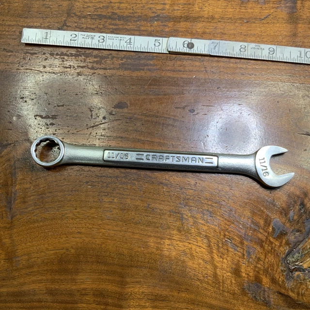 Llave combinada SAE vintage CRAFTSMAN 11/16" 12 puntos - VA - 44698 EE. UU.