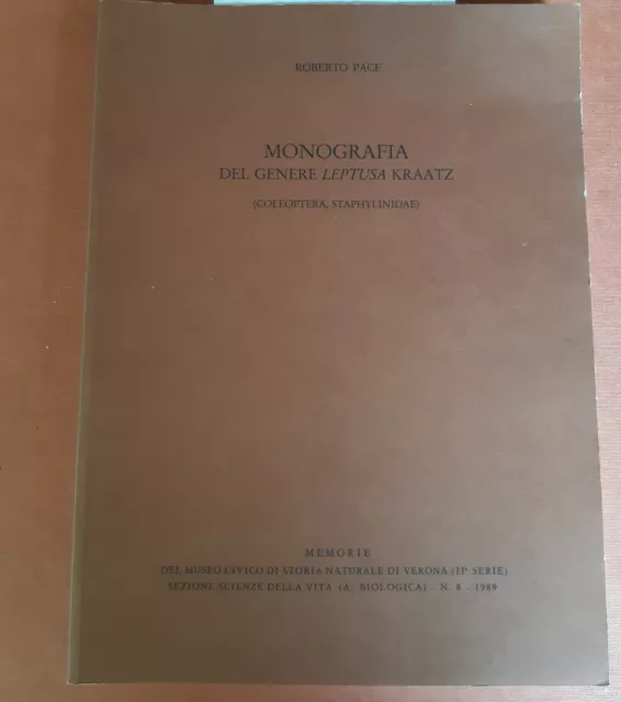 MONOGRAFIA DEL GENERE LEPTUSA KRAATZ di ROBERTO PACE.