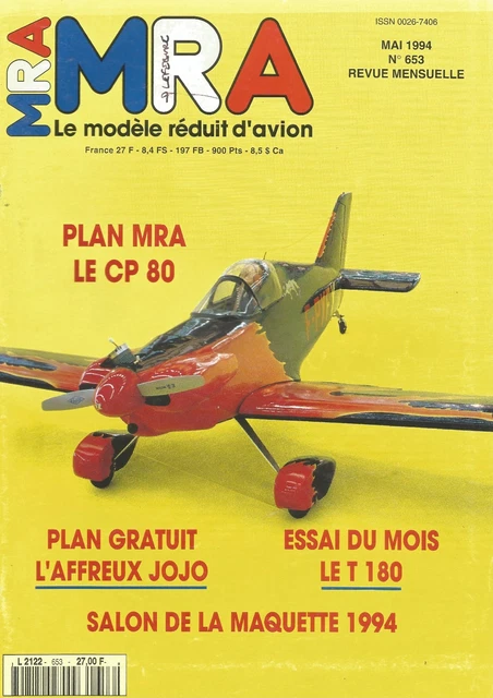 Plan MRA N°94 Avec Encart - Planeur Boog - Occasion - Pour Modélistes Aériens