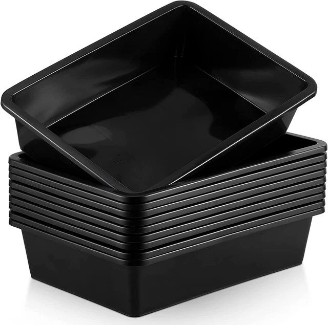 10 Pcs Flat Storage Tray Organizer Bin Letter Size Paper Trays for Classroom Art