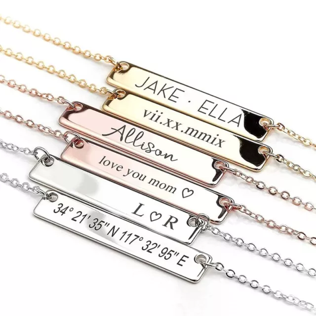 Personalized Stainless Steel Name Pendant Necklace Custom Jewelry Gift for Mom