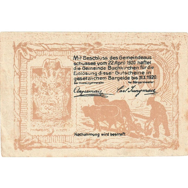 [#287892] Austria, Buchkirchen, 50 Heller, château 1920-10-31, EF, Mehl:FS 114,