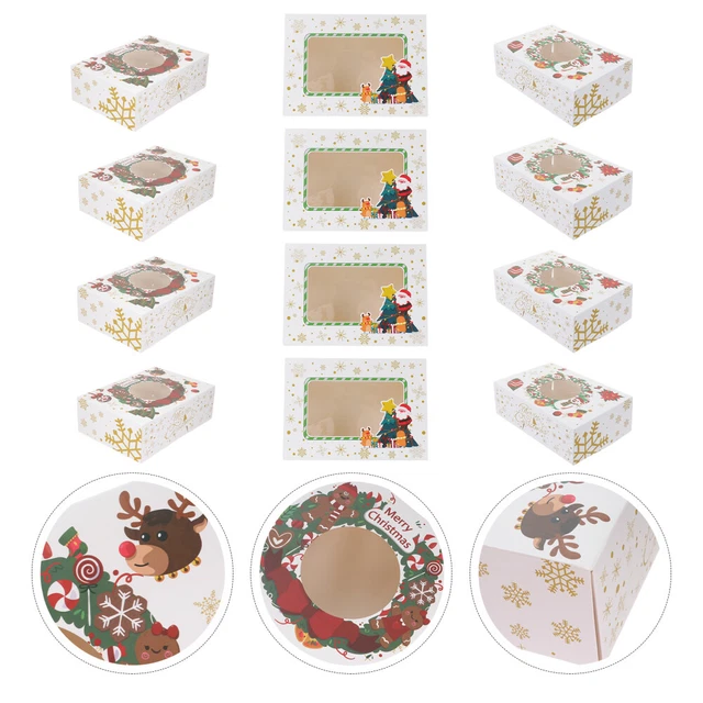 12 pz supporti per panetteria di Natale in carta muffin cottura torta barattolo per biscotti
