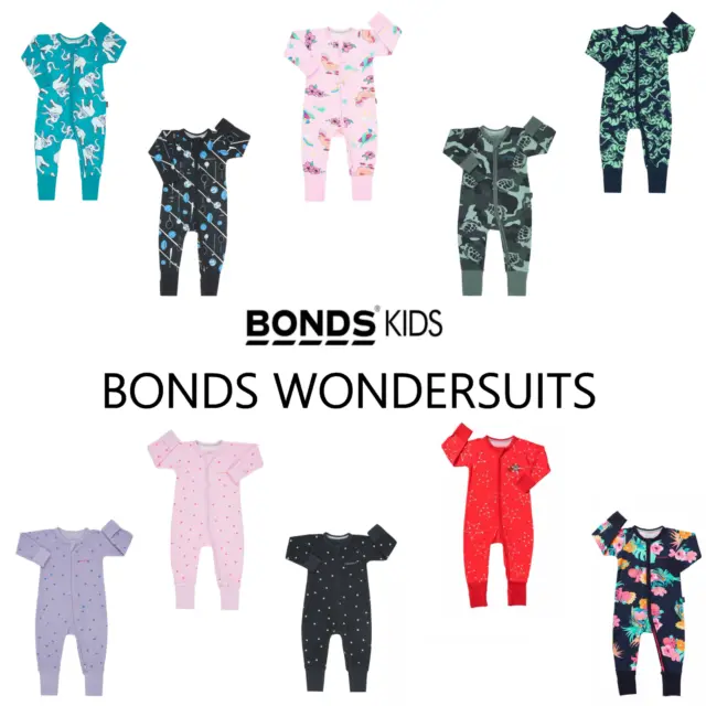 Bonds Baby Wondersuit Zippy Printed Floral Designs Bzbva / Byj7a Size 0000 - 3