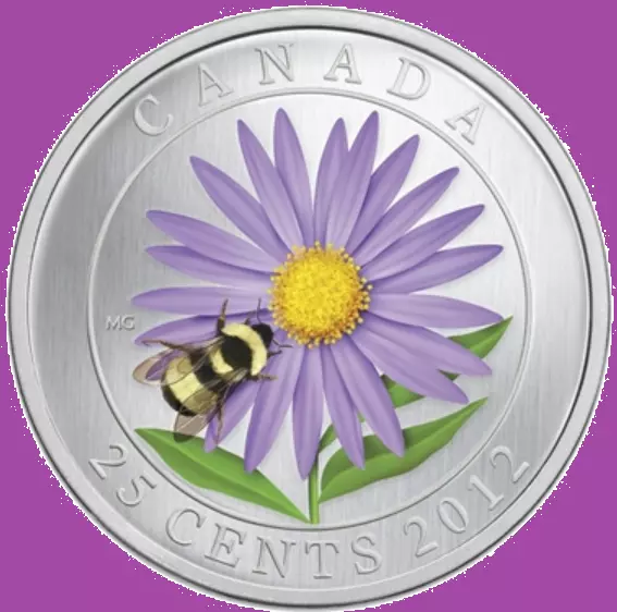 2012 $0.25 Flower & Fauna - Aster and Bumble Bee Coin Mint Set UNC 25 Cents