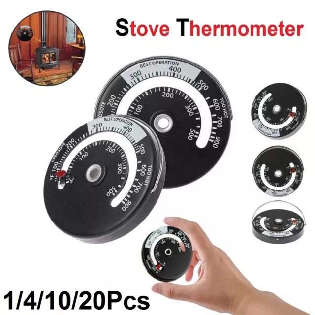 Stove Thermometer Magnetic Gauge for Fireplace Wood Burner Flue Log Heat Pipe