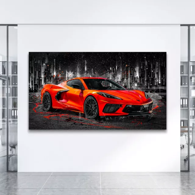 Acrylglasbild Chevrolet Corvette Red Style Wandbild Auto Bilder City Style 3