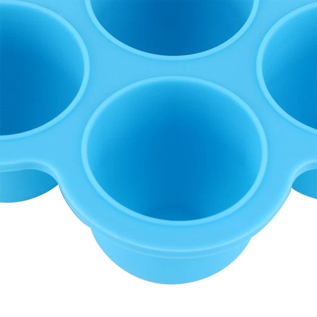 Bandeja de congelador de alimentos de silicona azul contenedor reutilizable con tapa de 10 orificios