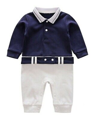 Baby Boy Sailor Romper Suit Wedding Christening Formal Party Smart Outfit 0-18m
