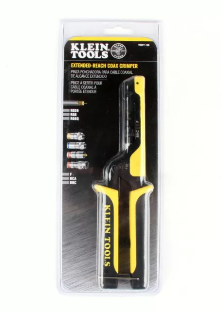 *Klein Tools VDV211-100 Extended-Reach Coax Crimper  ~