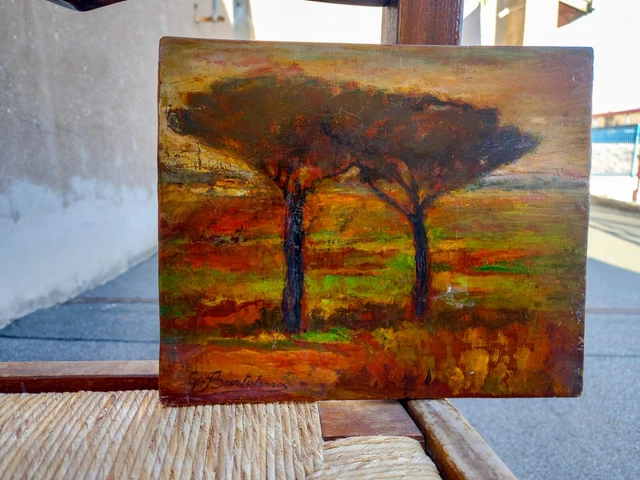 Dipinto olio su tavola Giovanni Bartolena ( Livorno 1866-1942 )