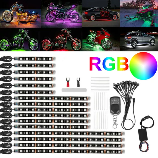 RGB LED Strip Under Car Motorcycle Tube Under Glow Underbody System Neon Light